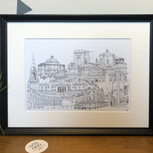 Load image into Gallery viewer, Harrogate Collage Illustration - A4 print - Art by Arjo - Yorkshire landmarks