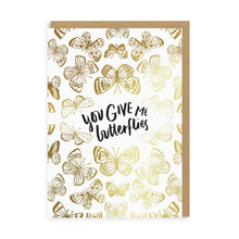 Load image into Gallery viewer, You give me butterflies - greetings card - OHHDeer - Valentine, Love, Anniversary