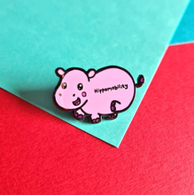 Load image into Gallery viewer, HIPPOmobility enamel pin - hyper mobility - EDS - chronic illness pin badge - Invisible Illness Club - Innabox