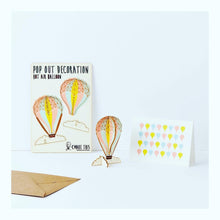 Load image into Gallery viewer, Hot Air Balloon - Wooden Pop Out Card and Decoration - card and gift in one - The Pop Out Card Company