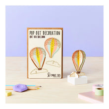 Load image into Gallery viewer, Hot Air Balloon - Wooden Pop Out Card and Decoration - card and gift in one - The Pop Out Card Company