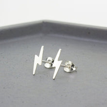 Load image into Gallery viewer, Lightning Bolt Stud Earrings - Sterling Silver - Maxwell Harrison Jewellery