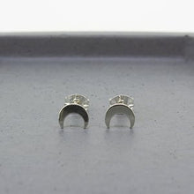 Load image into Gallery viewer, Crescent Moon Stud Earrings - Sterling Silver - Maxwell Harrison Jewellery