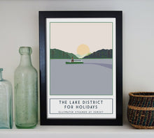 Load image into Gallery viewer, Ullswater Steamer travel inspired poster print - Sweetpea & Rascal - Lake District Cumbria