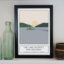 Load image into Gallery viewer, Ullswater Steamer travel inspired poster print - Sweetpea & Rascal - Lake District Cumbria