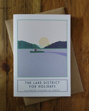 Load image into Gallery viewer, Ullswater Steamer Lake District greetings card - tourism poster inspired - Sweetpea and Rascal