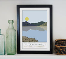 Load image into Gallery viewer, Haystacks and Buttermere travel inspired poster print - Sweetpea & Rascal - Lake District Cumbria