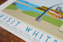 Load image into Gallery viewer, Whitby tourism inspired A3 poster print - Sweetpea & Rascal - Yorkshire coast