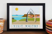 Load image into Gallery viewer, Whitby tourism inspired A3 poster print - Sweetpea & Rascal - Yorkshire coast