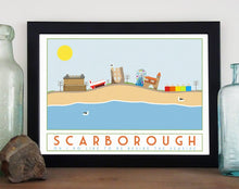 Load image into Gallery viewer, Scarborough tourism inspired poster print - Sweetpea & Rascal - Yorkshire coast