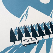 Load image into Gallery viewer, Campervan Mountains Screen print - Art print - Adventurers - Scandinavian Design - Or8 Design