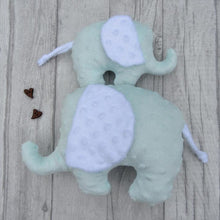 Load image into Gallery viewer, Stuffed Elephant toy - mint green - Sewn by Sarah - new baby gift - nursery - children