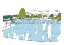 Load image into Gallery viewer, Ilkley Lido greetings card - Accidental Vix Prints - Yorkshire illustrations