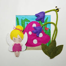 Load image into Gallery viewer, Fairy Frame - Felt figures - Nursery Decor - Fairytales - Giddy Designs
