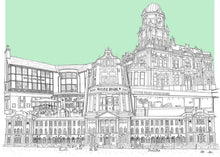 Load image into Gallery viewer, Hyde Park Leeds Collage - Illustration - A4 print - Art by Arjo - Yorkshire Art - Leeds