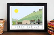 Load image into Gallery viewer, Ilkley Travel inspired poster print - Sweetpea & Rascal - Yorkshire prints - Yorkshire scenes and landmarks