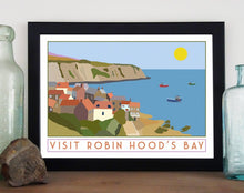 Load image into Gallery viewer, Robin Hoods Bay tourism inspired poster print - Sweetpea & Rascal - Yorkshire coast