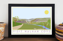 Load image into Gallery viewer, Malham Cove Travel inspired poster print - Sweetpea & Rascal - Yorkshire prints - Yorkshire scenes and landmarks