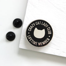 Load image into Gallery viewer, Crazy Cat Lady Club - Enamel pin - cat lovers - Purple Tree Designs