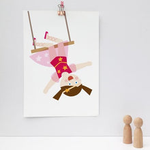 Load image into Gallery viewer, Circus Themed A4 Print - Ring Master, Clown, Acrobat, Lion - Emily Spikings