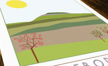 Load image into Gallery viewer, Ingleborough travel inspired A3 poster print - Sweetpea & Rascal - Yorkshire Dales - 3 Peaks