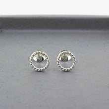 Load image into Gallery viewer, Twisted Open Circle Stud Earrings - Sterling Silver - Maxwell Harrison Jewellery