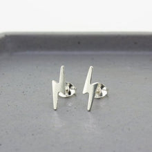 Load image into Gallery viewer, Lightning Bolt Stud Earrings - Sterling Silver - Maxwell Harrison Jewellery