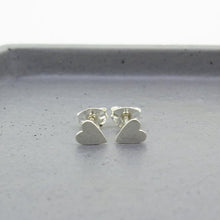 Load image into Gallery viewer, Heart Stud Earrings - Sterling Silver - Maxwell Harrison Jewellery