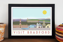 Load image into Gallery viewer, Bradford Travel inspired A3 poster print - Sweetpea & Rascal - Yorkshire prints - Yorkshire scenes and landmarks