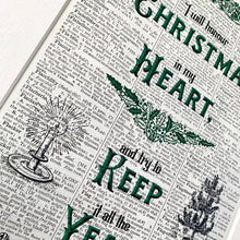 Load image into Gallery viewer, Dictionary Page Print - Christmas Carol - Charles Dickens Quote - Turn the Page Design