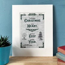 Load image into Gallery viewer, Dictionary Page Print - Christmas Carol - Charles Dickens Quote - Turn the Page Design