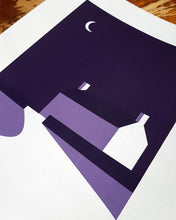 Load image into Gallery viewer, Night Time Cottage Screen Print - Close Your Eyes And Drift Away - Or8 Design