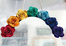 Load image into Gallery viewer, Rainbow Paper Flower Hanging Arch - Turn the Page Design