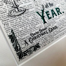 Load image into Gallery viewer, Dictionary Page Print - Christmas Carol - Charles Dickens Quote - Turn the Page Design