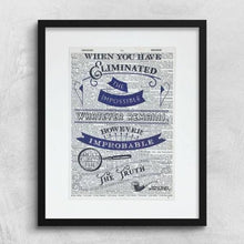 Load image into Gallery viewer, Dictionary Page Print - Sherlock Holmes Quote -Turn the Page Design
