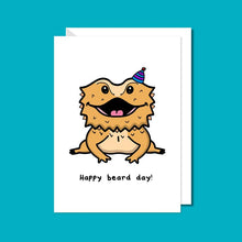 Load image into Gallery viewer, Happy Beard Day Card - Bearded Dragon birthday Card - Innabox

