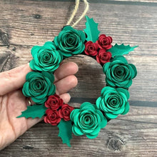 Load image into Gallery viewer, Christmas Flower Wreath Paper Decoration - Turn the Page Design