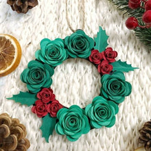 Load image into Gallery viewer, Christmas Flower Wreath Paper Decoration - Turn the Page Design