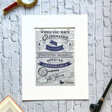 Load image into Gallery viewer, Dictionary Page Print - Sherlock Holmes Quote -Turn the Page Design