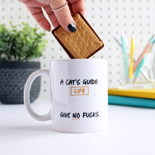 Load image into Gallery viewer, A Cat's Guide to Life Mug - Purple Tree Designs