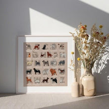 Load image into Gallery viewer, The Alphabet of Dogs - Dogs of the World 12" Square Print - MountainManDraws
