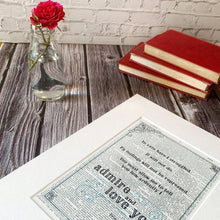 Load image into Gallery viewer, Dictionary Page Print - Pride and Prejudice - Jane Austen Quote -Turn the Page Design