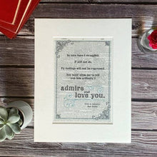 Load image into Gallery viewer, Dictionary Page Print - Pride and Prejudice - Jane Austen Quote -Turn the Page Design
