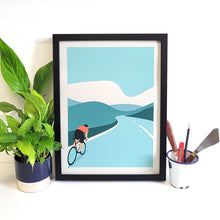 Load image into Gallery viewer, Out For a Spin - Screenprint - cycling themed art print - Or8 Design