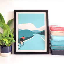 Load image into Gallery viewer, Out For a Spin - Screenprint - cycling themed art print - Or8 Design