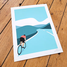Load image into Gallery viewer, Out For a Spin - Screenprint - cycling themed art print - Or8 Design