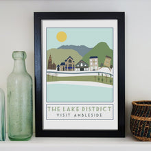 Load image into Gallery viewer, Ambleside travel inspired A3 poster print - Sweetpea & Rascal - Lake District Cumbria