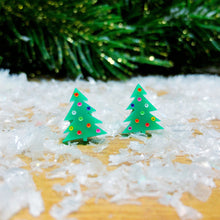 Load image into Gallery viewer, Christmas Tree Stud Earrings - Acrylic Earrings - Silly Loaf