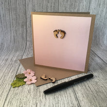 Load image into Gallery viewer, Baby Feet Card - Birthday/New Baby/Christening - Handmade By Natalie
