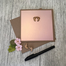 Load image into Gallery viewer, Baby Feet Card - Birthday/New Baby/Christening - Handmade By Natalie